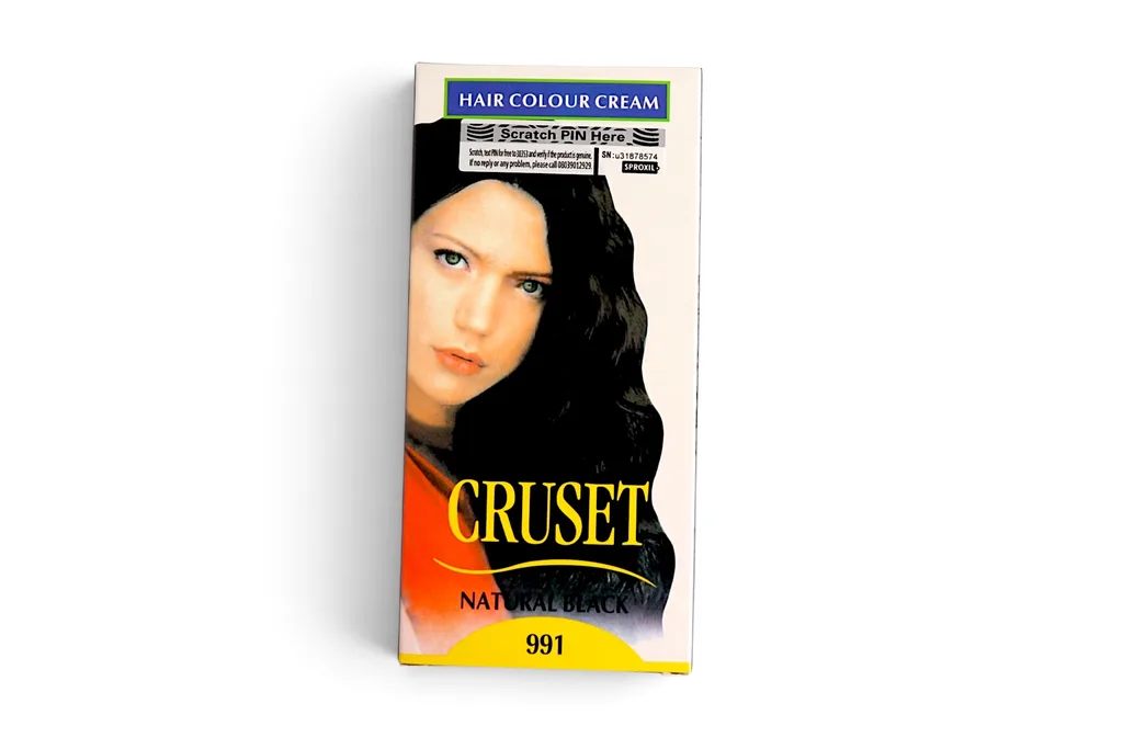 Cruset Hair Colour Cream Natural Black 2 In 1 60ml